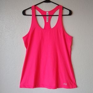 Under Armour heat gear hot pink racerback tank L